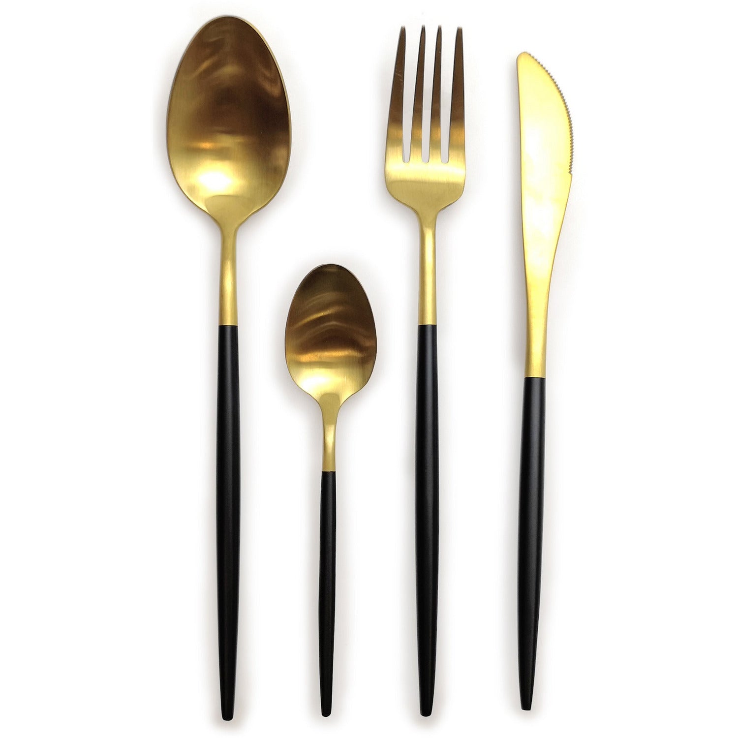 GUSTO CASA - Servizio posate in acciaio inox 24 pezzi Makeda Gold & Black